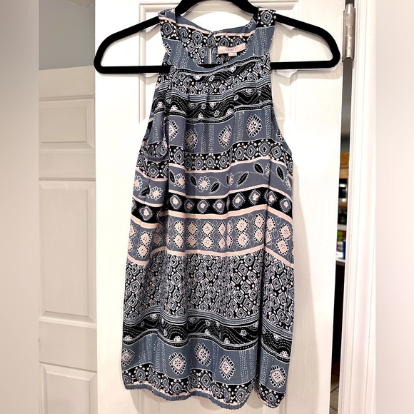 Ann Taylor Loft tank top with elastic bottom. Blue size Medium - Picture 1 of 7